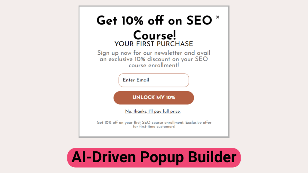 AI Driven Popups