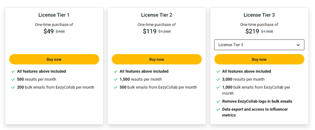 EezyCollab Pricing plan