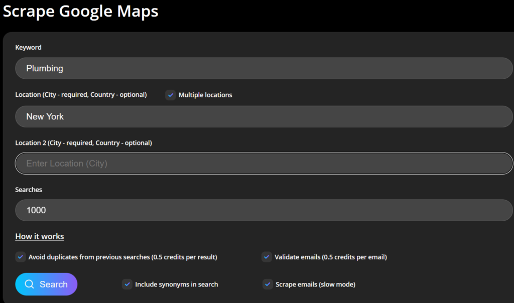 Scrape Google Maps