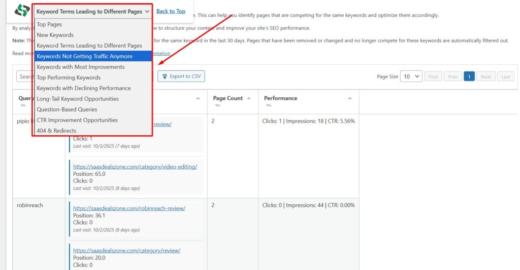 Keyword History Tracking